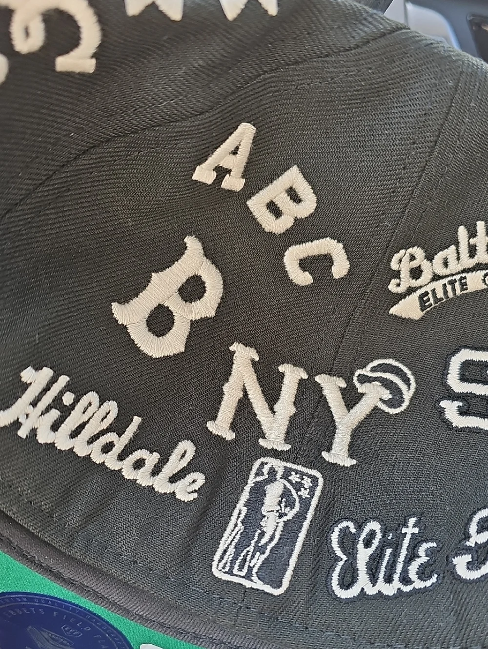 Ebbets Field Flannels Negro League All Over Logo Fitted Hat 7 1/4 New